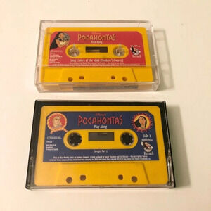 Vtg 1995 Pocahontas Play Along Cassette Tapes Only Lot of  2